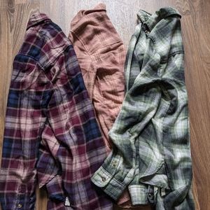 3 American Eagle Flannels